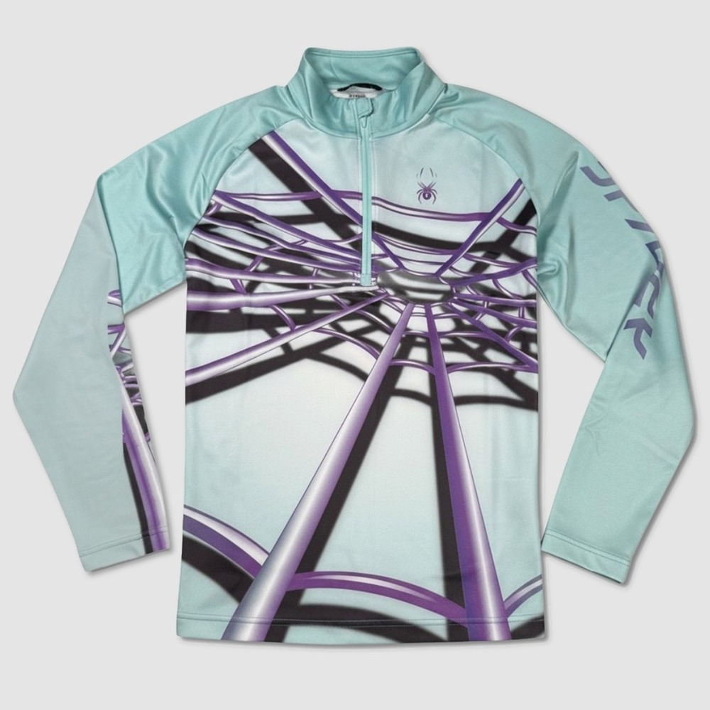 Spyder Legacy 1/2 Zip Mock Neck Pullover - NWT Mens Medium Glacier - #49660-L6